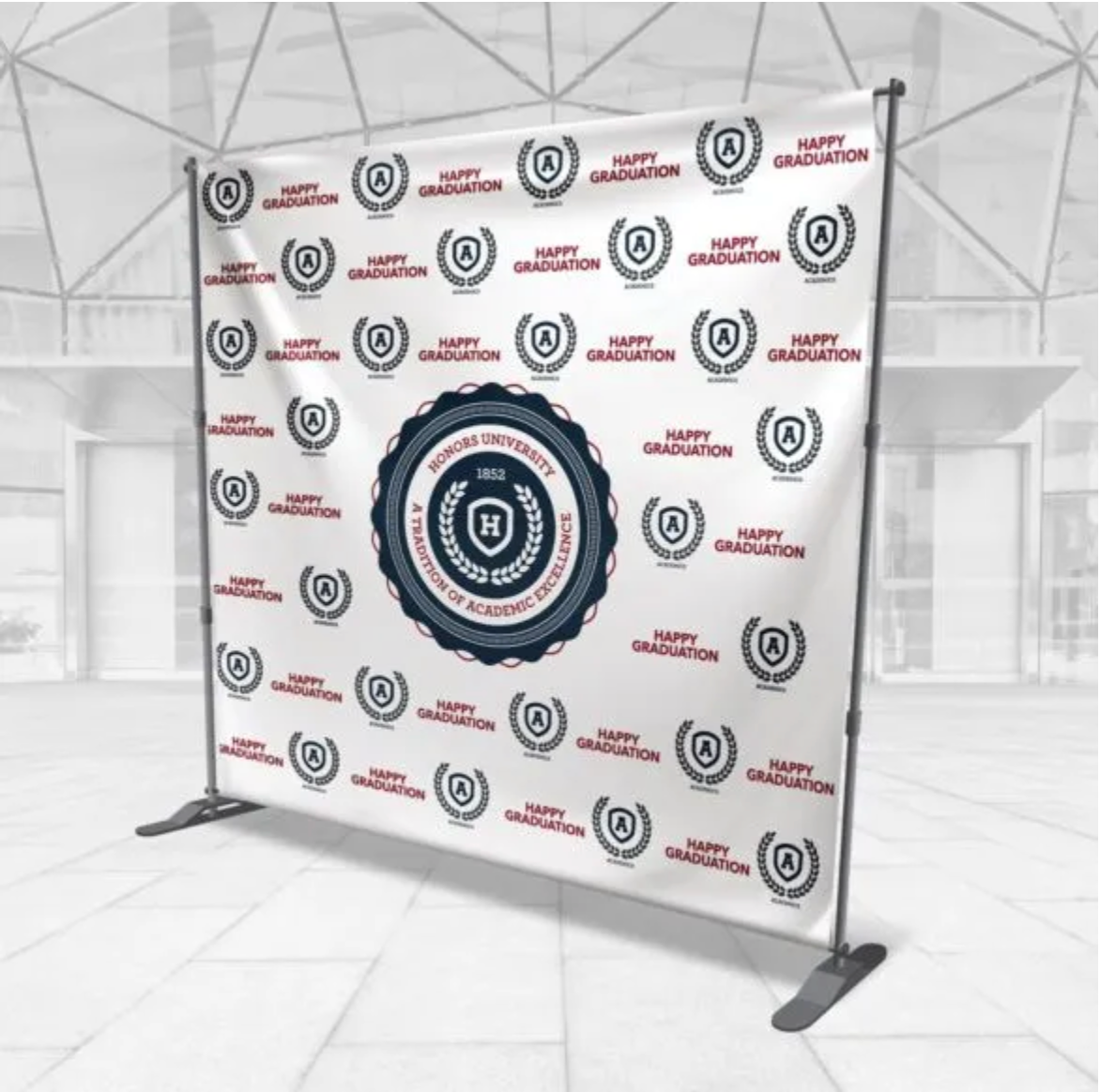 Telescopic Backdrop Banner Stand with 13oz Vinyl Backdrop